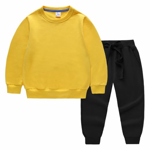 Kids Boys 2 Piece Sweatpants Set Toddler Cotton Color Block Sweatshirt Tops Crewneck Hoodies Fall Preppy Clothes