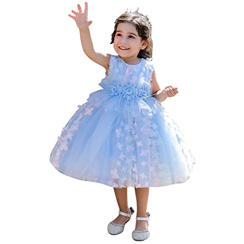 Robe tutu enfant anti-irritation bleu pour longue fête et mariage