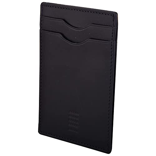 Elegant Plain cardholder Genuine Leather RFID blocking Magnetic Clip Cardcase Wallet | Slim Design for Front and Back Pocket | Quality Cardcase wallet | Ideal Gift for Men