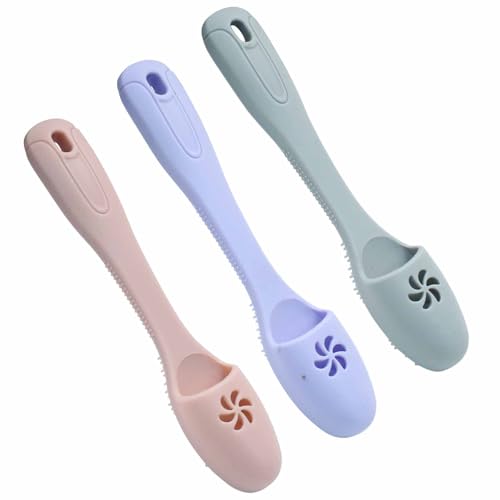 Coufce 3 Pack Dog Finger Toothbrush, Food Grade Silicone Finger Toothbrush Soft Bristles for Gentle Cleaning(Pink, Purple, Grey)