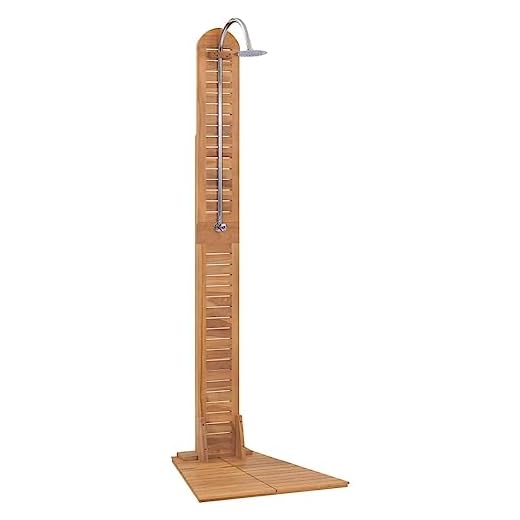 Vidaxl Ducha Jardín 70X75X204Cm Baño Regadera Patio Piscina Madera Maciza Teca
