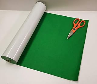Half Mtr x 450mm Wide roll of Meadow Green Sticky Back SELF Adhesive Felt Baize Supplied in A Tube, NOT Folded