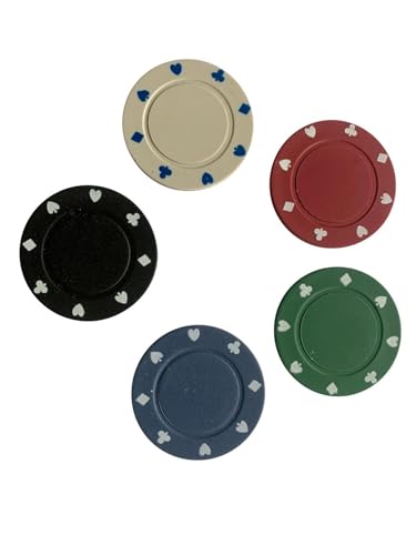 100 x POKER ROULETTE CASINO CHIPS - SUITED DESIGNS IN 5 COLOURS