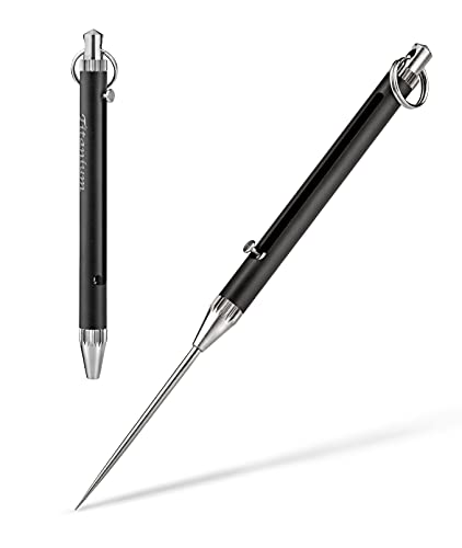 FEGVE Portable Titanium Toothpicks, Metal Pocket Toothpick, Reusable Tactical EDC Tooth pick for Outdoor Camping Travel (Black)