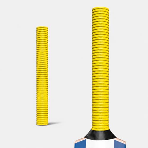 Image of Professional Cricket Bat Handle Semi Coil Grips with Better Shock Absorption | Cricket Accessories Bat Handle Grips, Pack of 1 (Yellow)