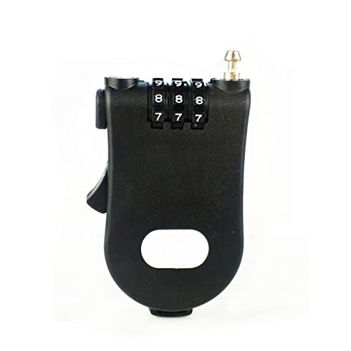 盗難防止 巻き取り式セキュリティワイヤーケーブル 防犯ロック 携帯 便利 ダイヤル ナンバー 式 海外 旅行 やスノーボード スノボ やスキー (ブラック)