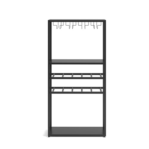 PP-Vic Estante Para Vinos Independiente, Mueble Bar De Pie Para Colocar Vino Y Copas, Moderno Estante De Exhibición De Botellas De Vino De Acero Inoxidable Adecuado Para El Hogar,Cocina,Height 100cm