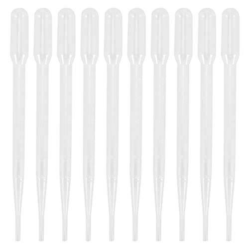 Srutueo 10pcs 3ML Disposable Plastic Eye Dropper Set Transfer Graduated Pipettes