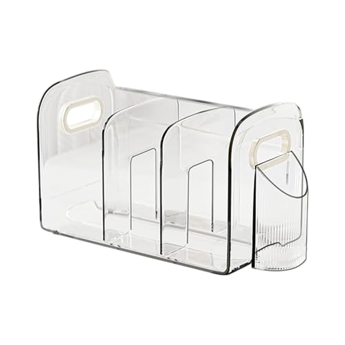 Folpus Revistero acrílico, estante para libros, clasificadores verticales de espacio de trabajo, estante para carpetas, organizador de escritorio, , 3 Rejillas
