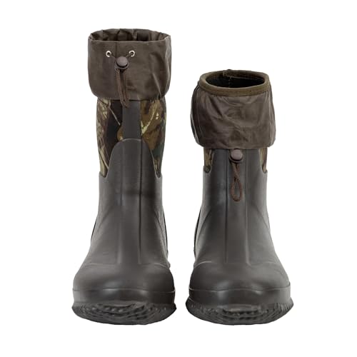 Image of Ubon Men's Medium-High Waterproof Chloroprene Rubber Rain Boots for Farm and Garden Work