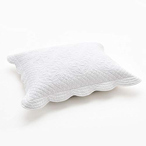 Calla Angel Sage Garden Luxury Pure Cotton Quilted Pillow Sham, Euro, 26x26, White - Image 4