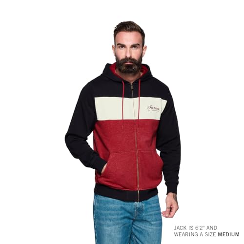 Indian Motorcycle Men's Script Logo Colorblock Hoodie, Red3