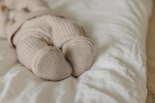 Copper Pearl Sweater Booties: Super-Soft, Stretchy Knit Baby Booties (0-3M) | Cozy Keepsake & Timeless Treasure 6