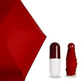 ¡A estrenar, alta calidad! LJGYX Impermeable Mujeres Plegables Paraguas Lluvia Mujeres Sol sombrilla Anti UV pequeño Bolsillo Paraguas niños Guarda- ombrello Impermeable y Resistente al Desgaste, fácil de LIM (Color : Red)