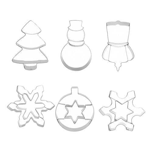 Cortadores De Galletas Navideñas, 6 Cortadores De Galletas Con Formas Navideñas, Herramientas Para Hornear De Cocina, Cortadores De Galletas Navideñas, Cortadores De Galletas De Azúcar, Cortador