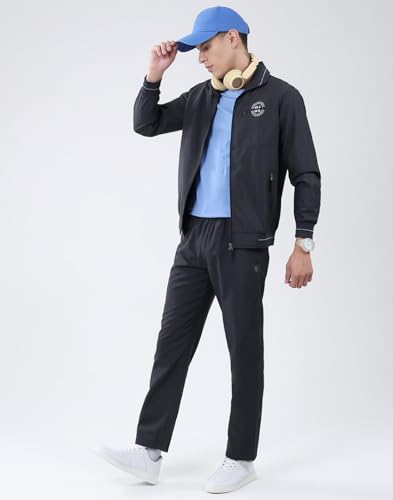Image of Monte Carlo Mens Regular Fit Full Sleeve Solid Collar Winter Tracksuit (Pack of 1)