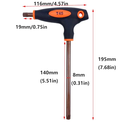 Image of Antrader T45 Torx Screwdriver,Anti Tamper Proof Torx Key,S2 Steel T-Handle Dual End Wrench-1Pcs
