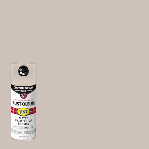 Image of Rust-Oleum Stops Rust Custom 5-in-1 Spray Paint, Matte Oat Milk White | Rust Preventive Protective Enamel, Multi Surface (Metal, Wood and More), Adjustable Dial for Better Control, Fast Dry