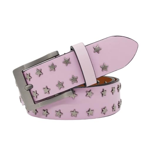 Ceinture en polyuréthane moderne style punk avec clous d'étoiles