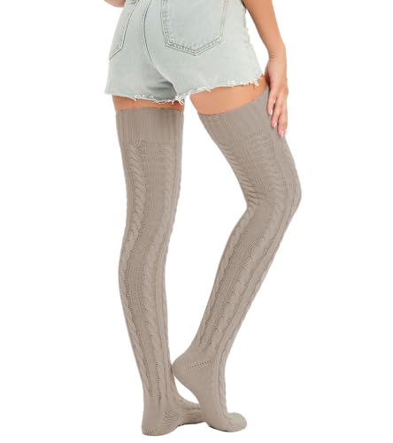 Image of Sexybody Women's Thigh High Socks Over the Knee Knit Socks, Winter Leg Warmers Stockings Knee High Tube Arctic Fleece