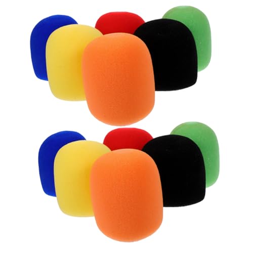 Tofficu 12pcs Microphone Windscreen Sponge Mic Sleeves Reduce Noise Wind Interference for Clean Recording Compatible All Microphones