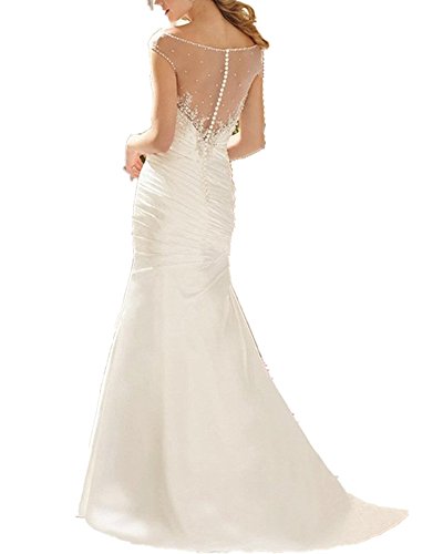 Vestidos de boda elegantes tipo sirena vintage hechos en tafetán alta costura