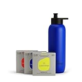waterdrop – Stainless Steel Sports Water Bottle with Microlyte Sport Set – Lightweight Bottle with 36 Microlyte Cubes - 27 oz - Sugar Free with 5 Electrolytes & 9 Vitamins & Zinc (Bright Blue)