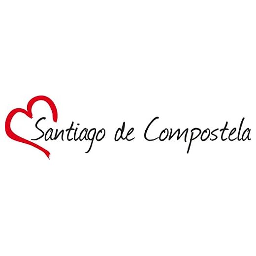 Vinilo Adhesivo para el coche o la moto " SANTIAGO DE COMPOSTELA " (Ciudad) corazón Sticker ca.4x16cm Pegatina sin fondo
