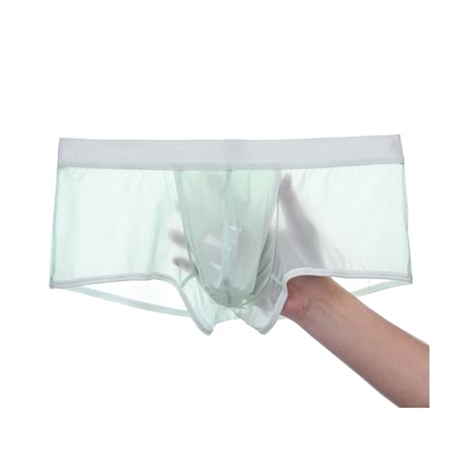 YAHWULAI Boxer pour Homme sous-vêtements Transparents Confortables et Doux pour la Peau sans étiquette Vert Clair XL