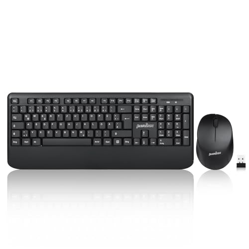 Perixx PERIDUO-714, Kabelloses Standard Vollformat Tastatur mit Nummernblock und Maus Desktop Set...