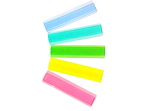 Deluxe Durable Plastic Eye Lighter Reading Guide Strip 5 Pack: 1 Yellow, 1 Blue, 1 Green, 1 Pink, 1 Aqua (InPrimeTime Exclusive)