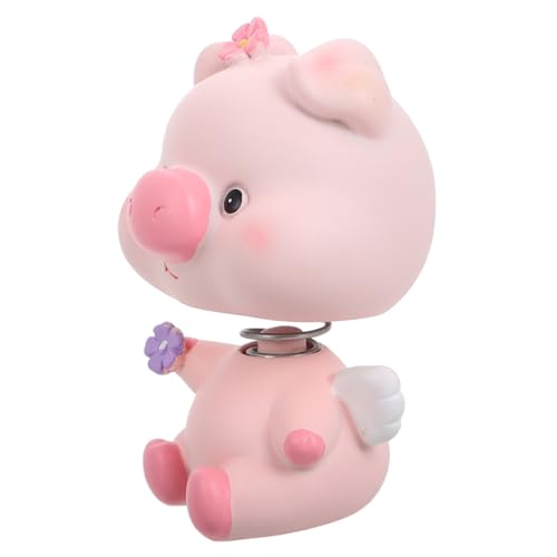 Milisten Figura Cabezona De Cerdo Resina para Tablero De Coche, Accesorio Divertido Miniatura para Escritorio, Decoración Interior Automóvil para Mujeres y Fiestas