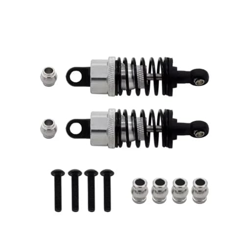 RC�J�[�I�C���V���b�N�A�u�\�[�o�[ For Tamiya For TT01 For TT02 1/10 RC�J�[�A�b�v�O���[�h�p�[�c�A�N�Z�T���[ 2�� �A���~�����V���b�N�A�u�\�[�o�[�_���p�[�Z�b�g(Silver)