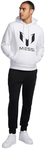 Messi Men's Essential Wingstar Hoodie, Pullover Sweatshirt With Drawstring, Comfortable Fit