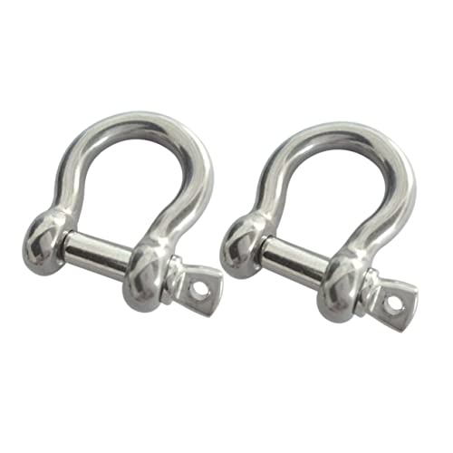 SOLUSTRE 2pcs 304 Stainless Steel Shackles Crane Shackle Lifting Shackle Stainless Screws Safety Shackle Vehicle Shackles Bumper Shackles Anchor d Shackle Bow Connection Buckle