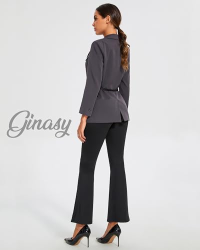Ginasy Womens Dress Pants for Work Business Casual High Waisted Flare Dressy Trousers Pants Pull On Bell Bottom Office Slacks3
