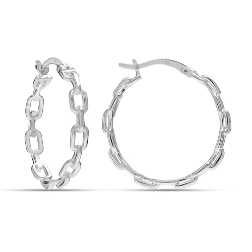 LeCalla 925 Sterling Silver Hoop Earrings | Love Heart Infinity Linked Filigree Earrings | Lightweight Valentines Gift Jewelry | Click-Top Closure Earring Hoops for Women