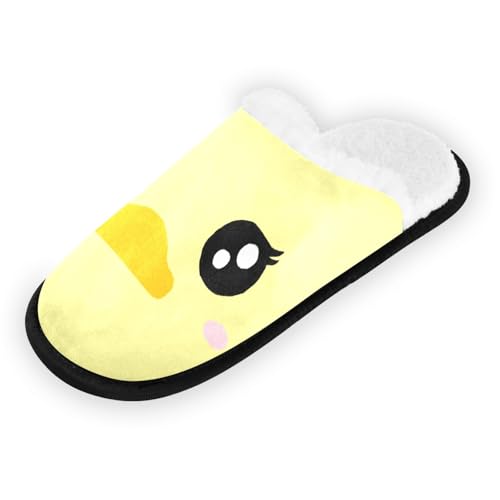 Aggrieved Rubber Duck Face Cozy Slippers for Women Men Indoor Washable Fuzzy House Shoes with Anti-Skid Sole