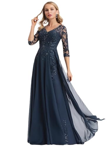 Sequins A-Line Mother of The Bride Dresses for Wedding Women's Formal Evening Gowns with Lace Appliques ZXF0204