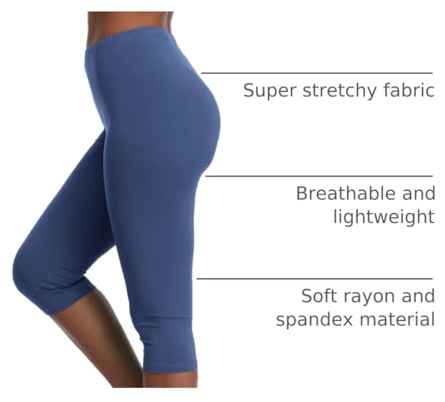 Image of Kotii Women's Lightweight Soft Capri Leggings Crop Leggings 3 /4 Stretch Yoga Pants