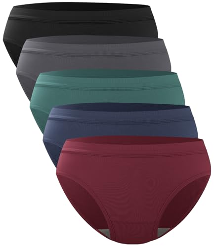 Image of BAMBOO COOL Womens Underwear Bikini Underpants Hipster Ladies Panties Soft Stretch Breathable Panties for Women, 5-Pack