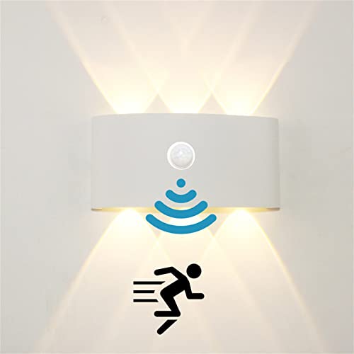 Lámpara de Pared con Sensor de Movimiento Interior Exterior Blanco 3000K 2