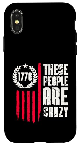 These People are Crazy Flag Retro Vintage �X�}�z�P�[�X iPhone X/XS �p