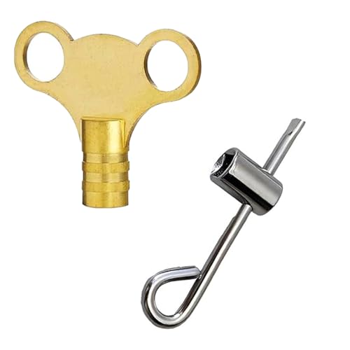 2 Piece Radiators Key Radiator Bleeds Key Radiator Keys Bleed Keys UK Solid Brass Hex & Towel Radiators Bleeding Tools for Plumbers and Home Use for Heating Upkeep Air Vent
