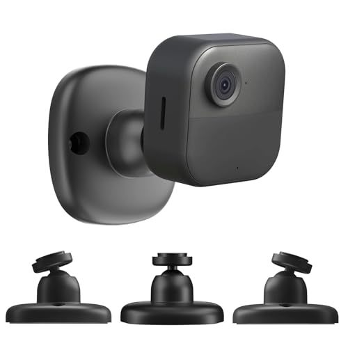 Image of Derebir 3Pack Outdoor Cameras Wall Mount Holder,For Blink Outdoor 4, Mini Indoor Cameras Mount, 360 Degree Adjustable Wall Mount Bracket,No Drill Wall Bracket ,Durable Sturdy Home Camera Holder -Black