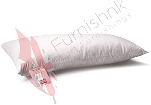 White Duck Feather Cushion Pad Inner Insert - 100% Natural Cotton Anti Dust Mite And Down Machine Washable (18" x 18" (45cm x 45cm)
