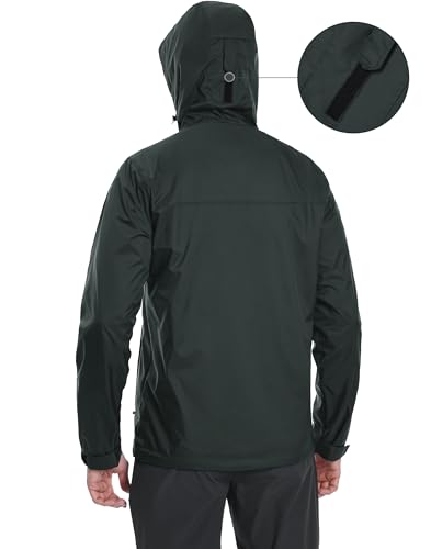 Image of Pioneer Camp Men's Rain Jacket Waterproof with Hood Lightweight Packable Raincoat Rain Shell for Outdoor Hiking Travel
