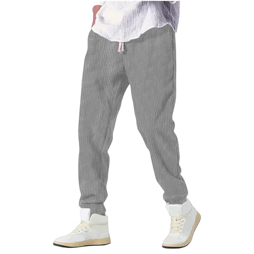Men's Casual Lounge Pants Striped Sport Solid Color Pants Elastic Waist Fashion Drawstring Pocket Loose Trousers