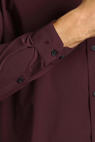 Image of Louis Philippe Men's Slim Fit Bamboo Blend Sustainable Stretch Young Formal Shirt