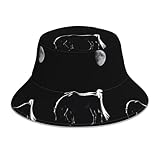 WHJSSF Horse Under The Moon - Sombrero reflectante de pescador, protección solar reversible para hombres y mujeres, ligero, transpirable, plegable, color negro